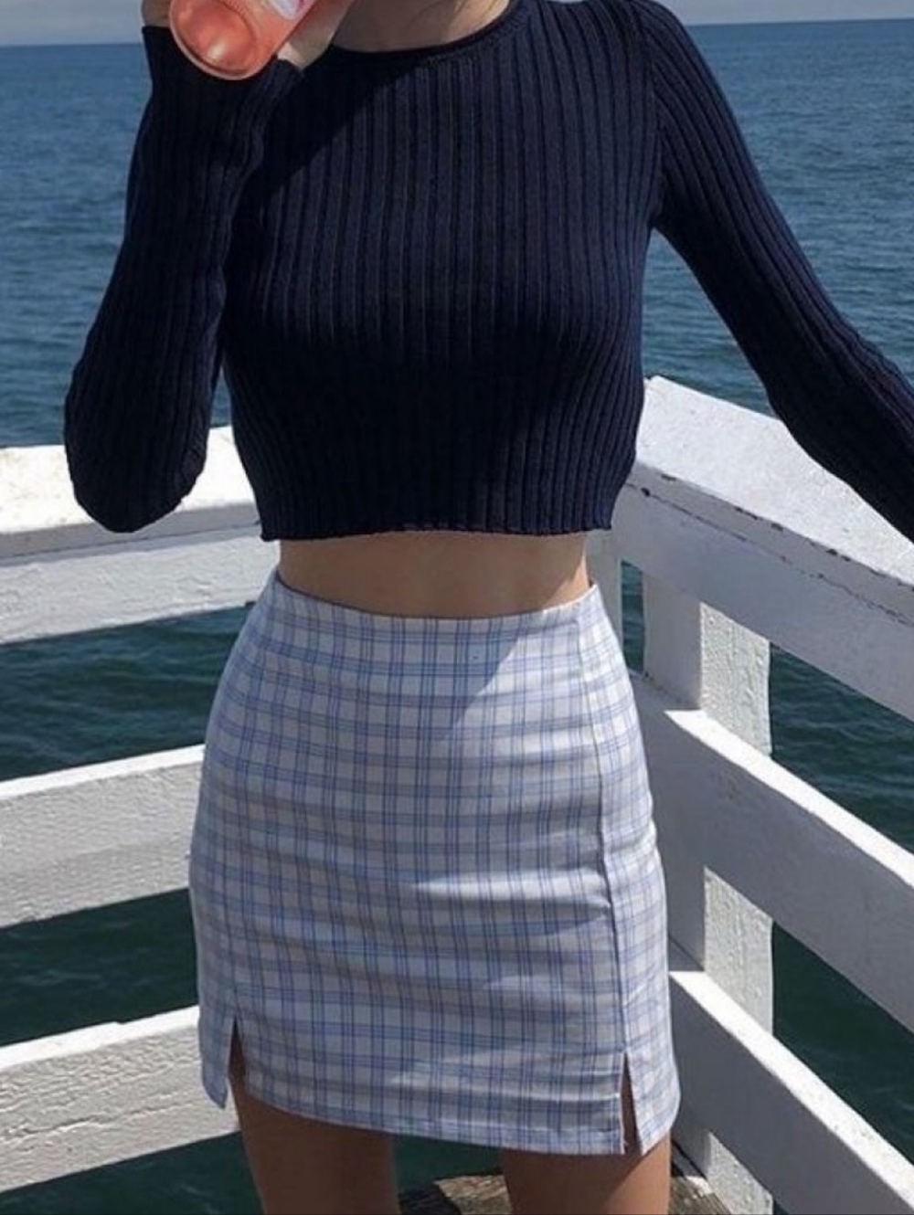 Brandy Melville Cara Plaid High Waist Skirt